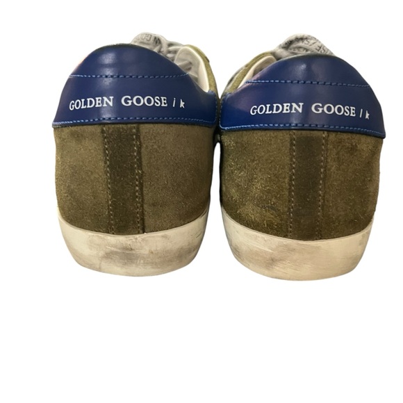 GOLDEN GOOSE SUPER STAR OLIVE GREEN & WHITE STAR MENS SNEAKER SIZE 42 (9) - Picture 6 of 12